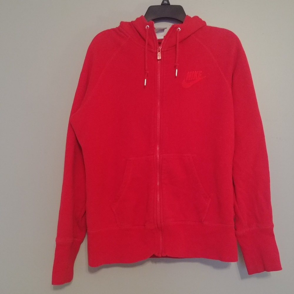 Red Nike hooded jacket